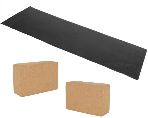 Odin Pakketilbud Yogamåtte + 2 stk Kork Yogablokke